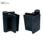 Mat black glass wallmount spring hinge